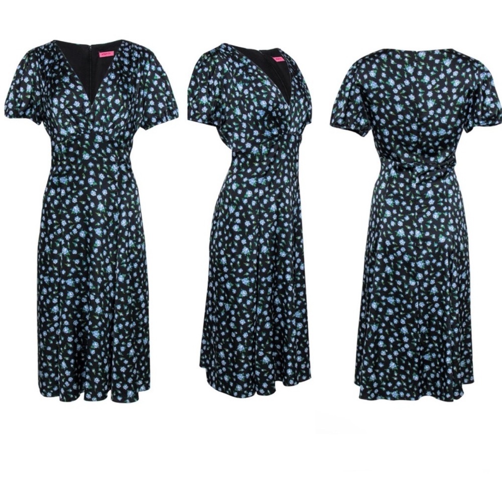 Betsey Johnson Floral Satin Midi Dress
